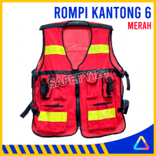 Rompi Jaring 6 Kantong Merah